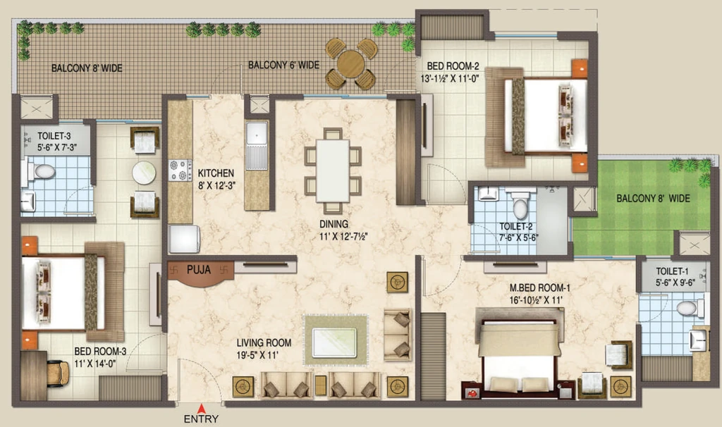 3 BHK Flat in Siddharth Rajpur Regal in Rajpur Road, Dehradun - Image 924651