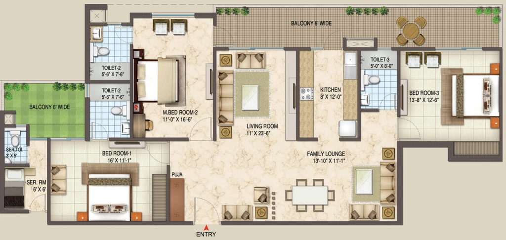 3 BHK Flat in Siddharth Rajpur Regal in Rajpur Road, Dehradun - Image 924653