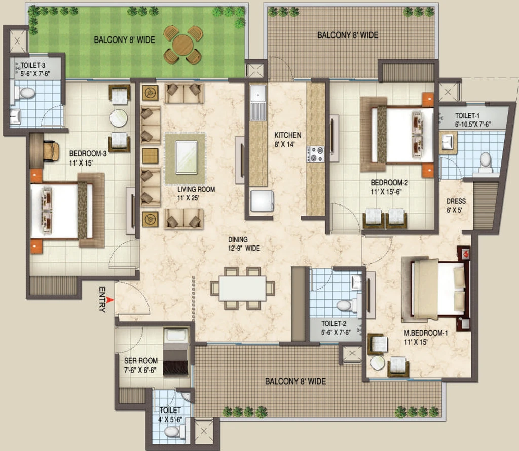 3 BHK Flat in Siddharth Rajpur Regal in Rajpur Road, Dehradun - Image 924655