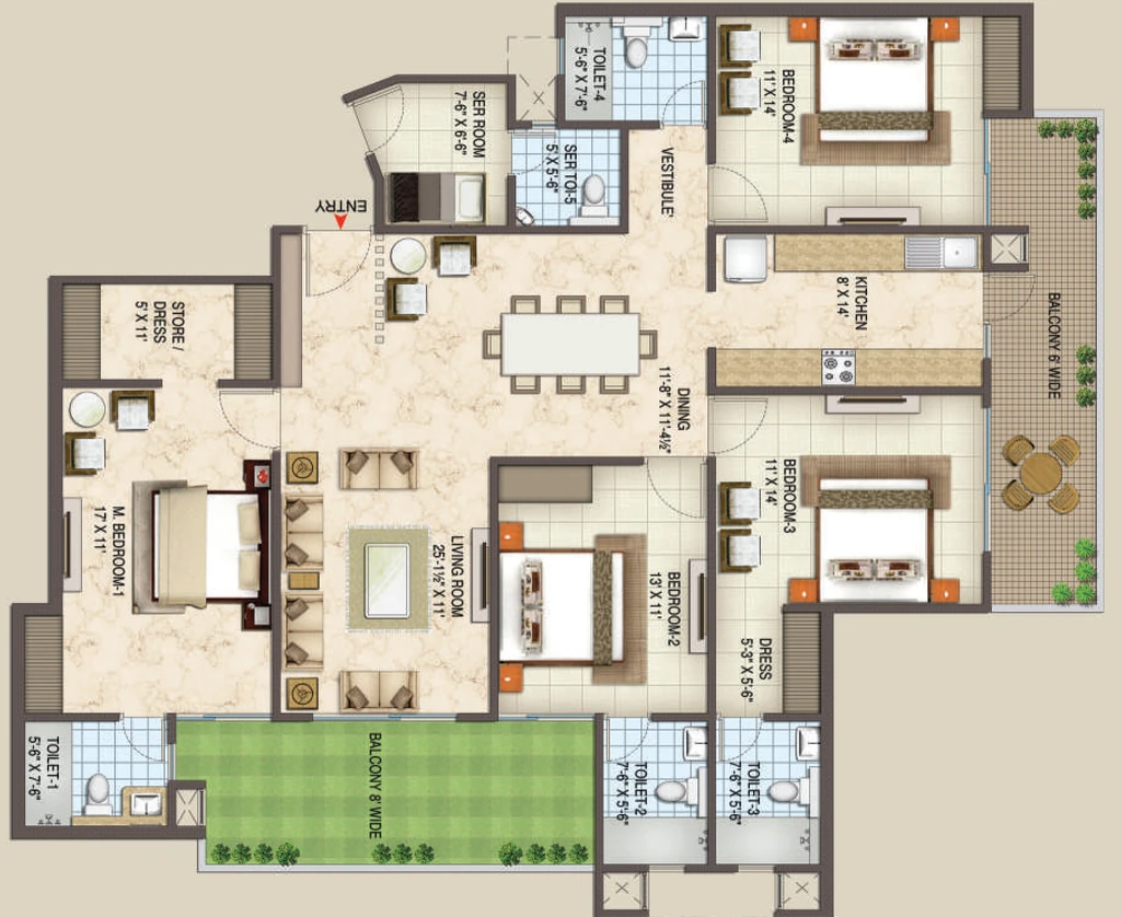4 BHK Flat in Siddharth Rajpur Regal in Rajpur Road, Dehradun - Image 924656