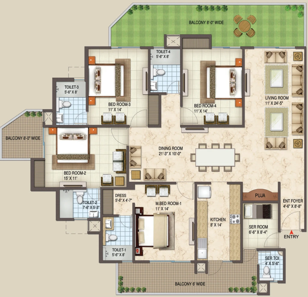 4 BHK Flat in Siddharth Rajpur Regal in Rajpur Road, Dehradun - Image 924657