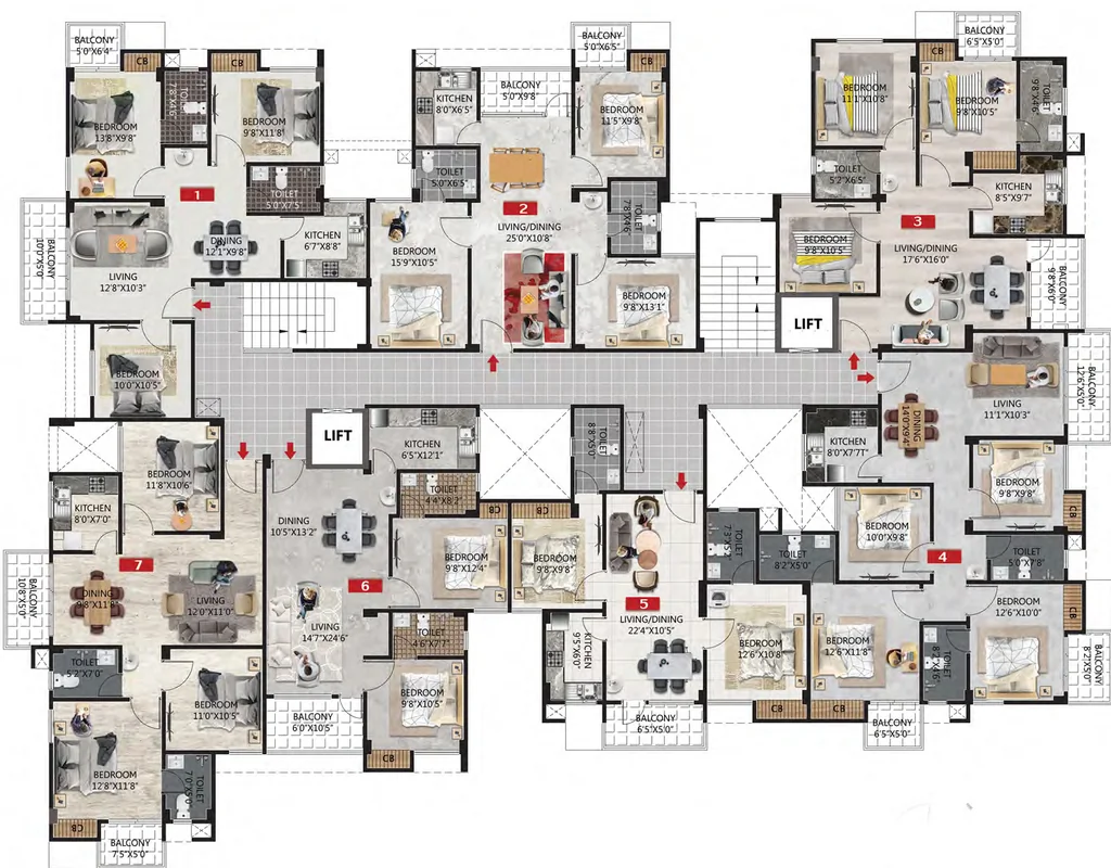 Floor Plan of Percept Greenland Heights in Panjabari, Guwahati - Image 418435