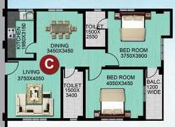 2 BHK Flat in Nav Srinath Nakesha in Panjabari, Guwahati - Image 924674