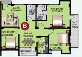 3 BHK Flat in Nav Srinath Nakesha in Panjabari, Guwahati - Image 924675