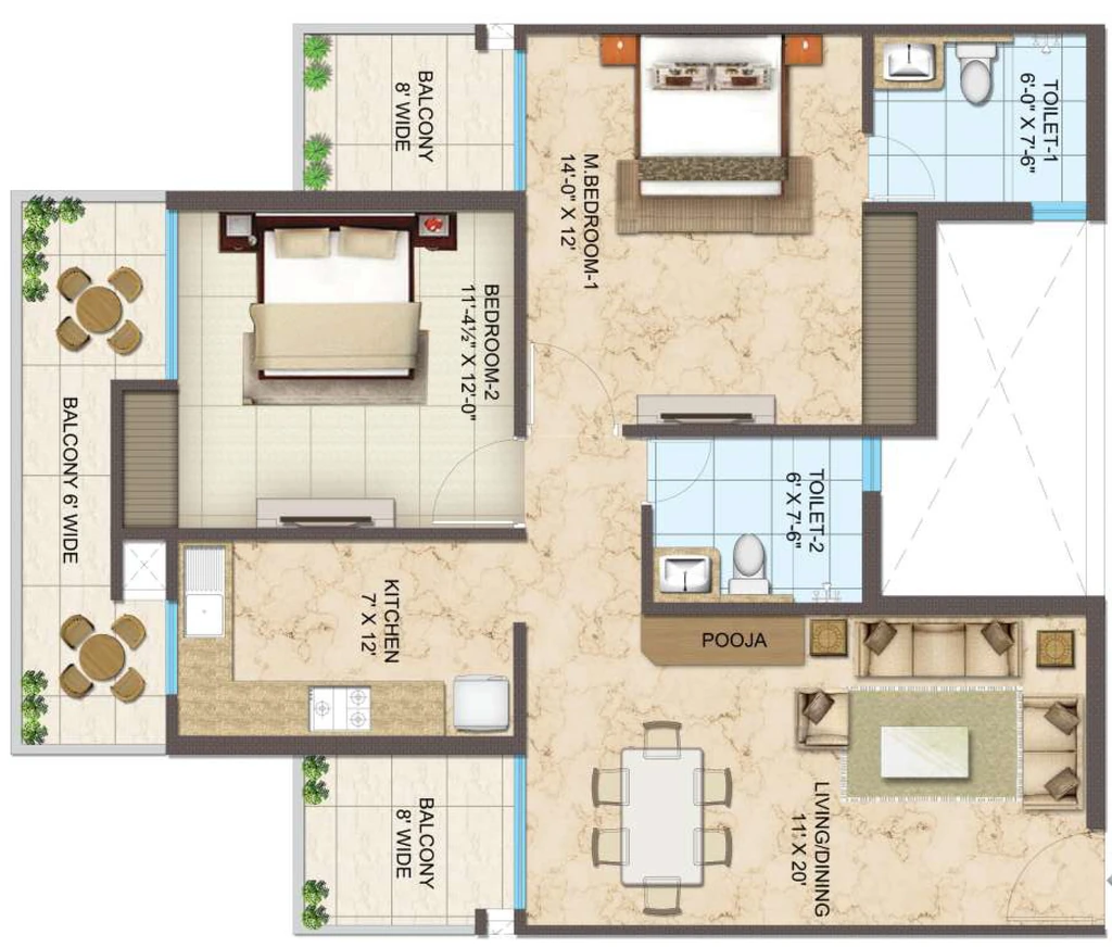 2 BHK Flat in Siddharth Racecourse One in Race Course, Dehradun - Image 924669