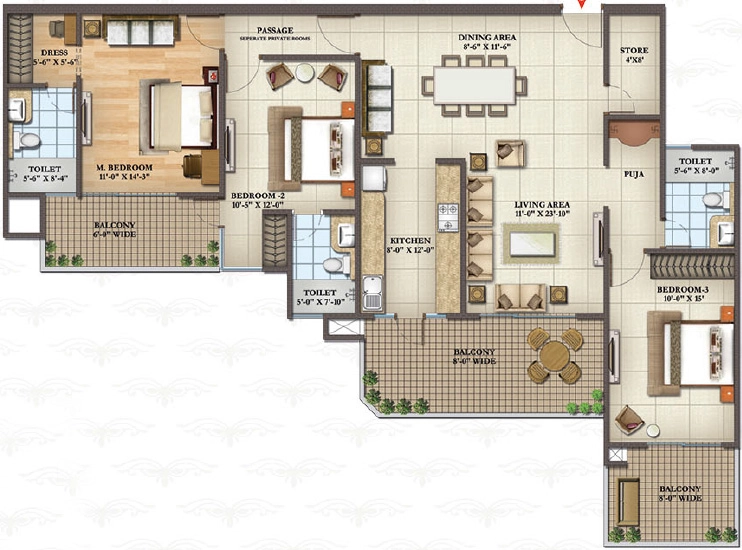 3 BHK Flat in Siddharth Race Course in Race Course, Dehradun - Image 924683