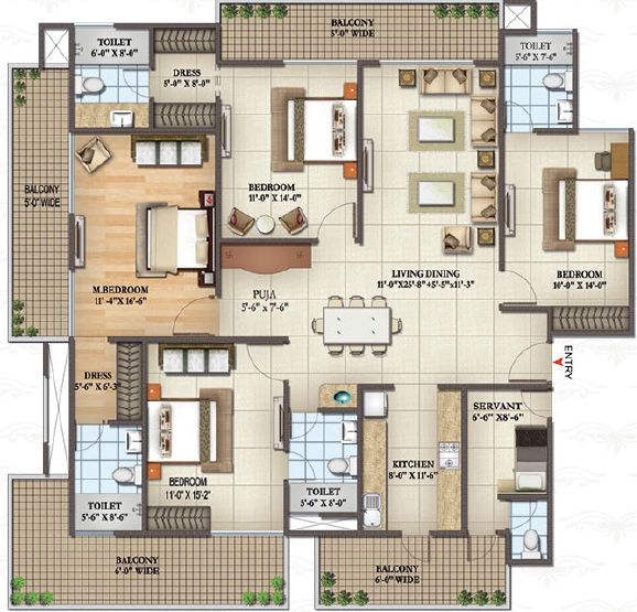 4 BHK Flat in Siddharth Race Course in Race Course, Dehradun - Image 924686