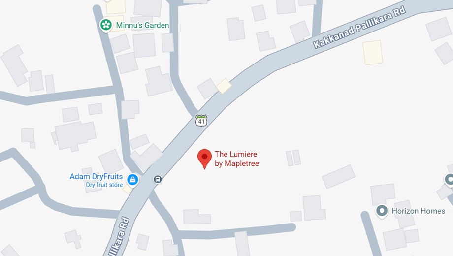 Location of MapletreeLiving The Lumiere in Kakkanad, Kochi - Image 418484