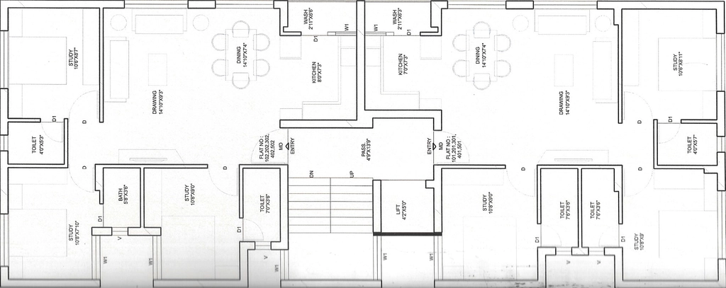 Floor Plan of Chitranjan Bhoomi Apartment in Mavdi, Rajkot - Image 418496