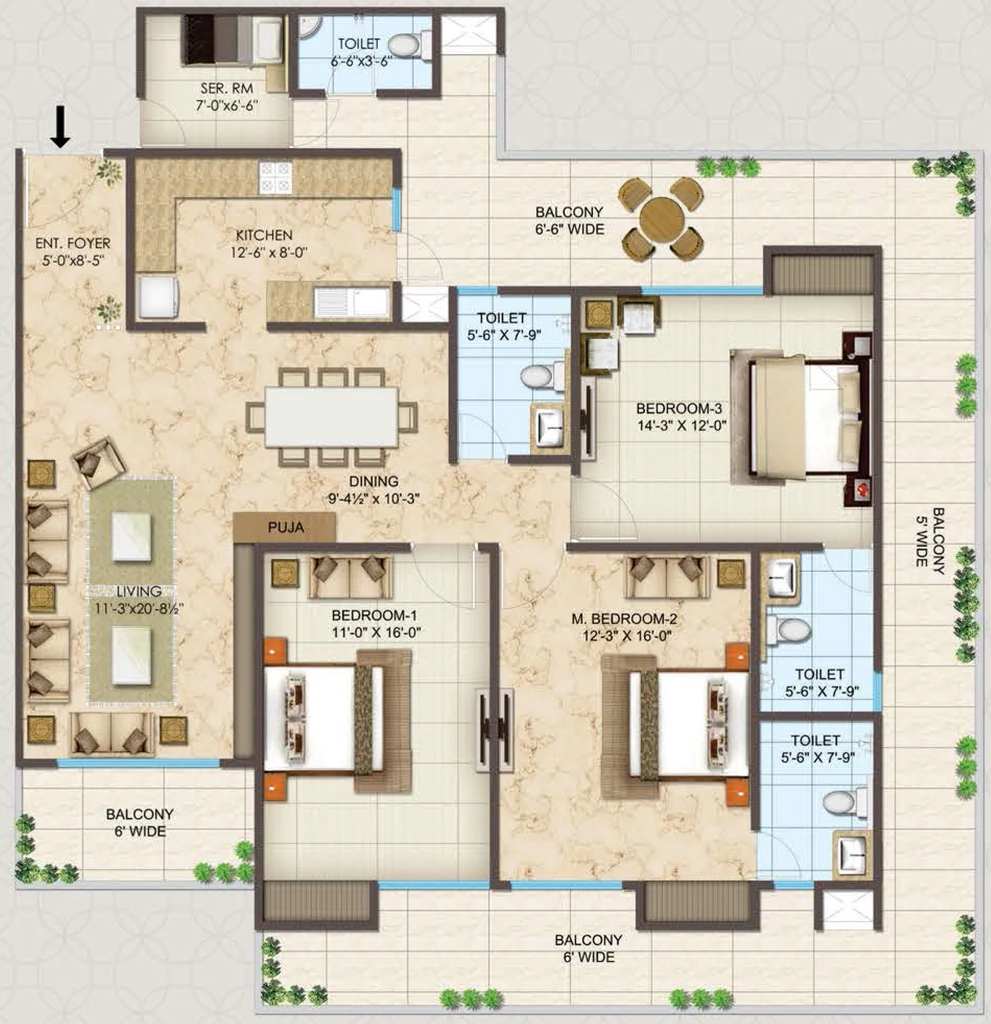 3 BHK Flat in Siddharth Malsi Reserve in Malsi, Dehradun - Image 924700