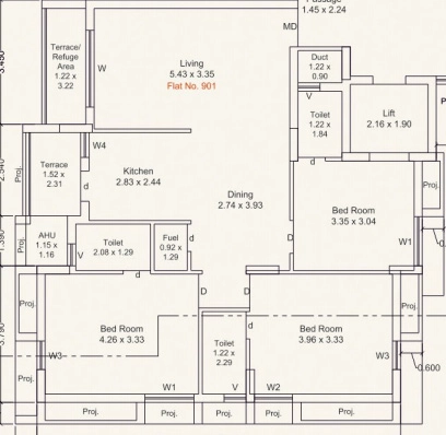 3 BHK Flat in BLJ Silver Square in Mavdi, Rajkot - Image 924702
