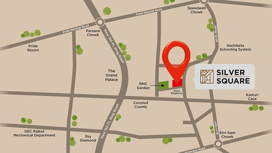 Location of BLJ Silver Square in Mavdi, Rajkot - Image 418514