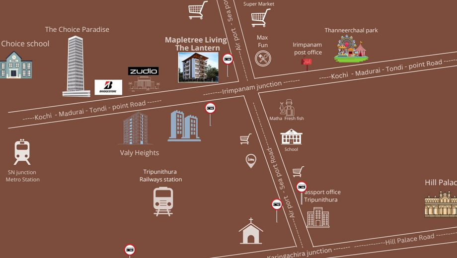 Location of MapletreeLiving The Lantern in Ernakulam, Kochi - Image 418509
