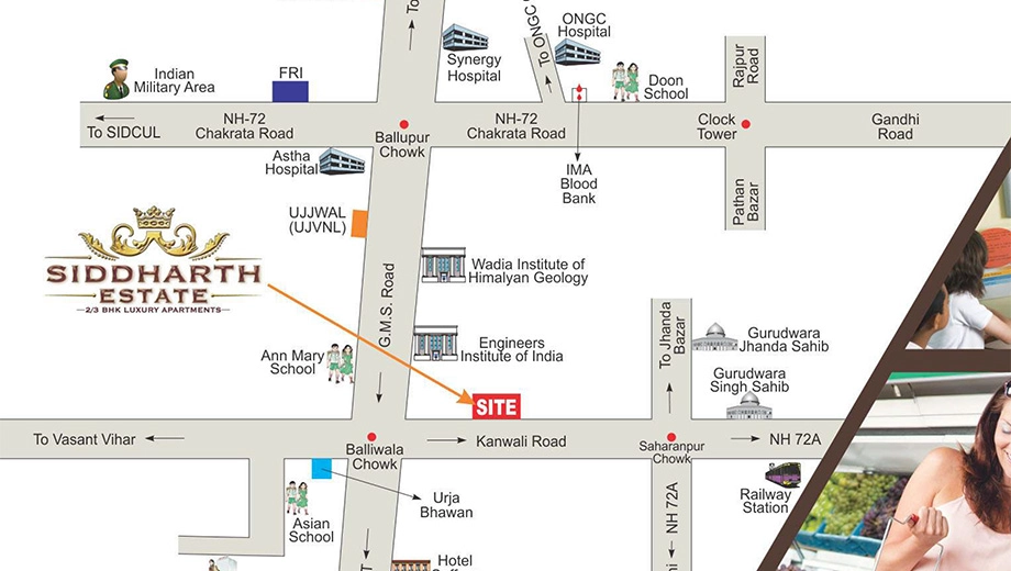 Location of Siddharth Estate in GMS Road, Dehradun - Image 418522