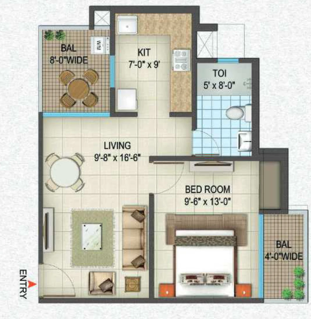 1 BHK Flat in Siddharth Central in GMS Road, Dehradun - Image 924711