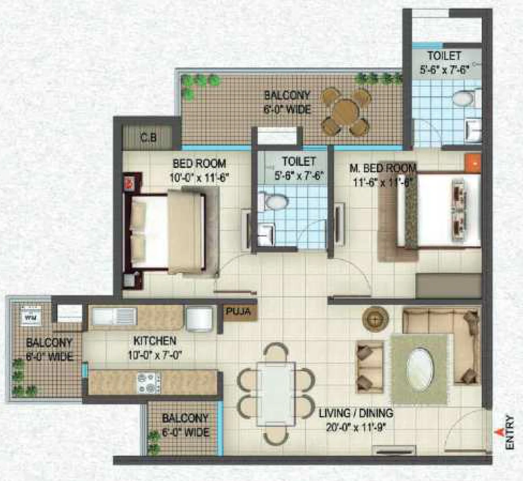 2 BHK Flat in Siddharth Central in GMS Road, Dehradun - Image 924712