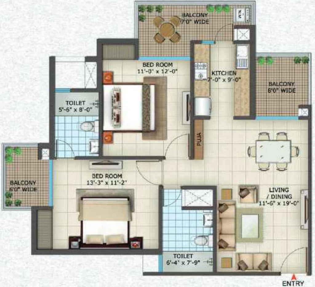 2 BHK Flat in Siddharth Central in GMS Road, Dehradun - Image 924713