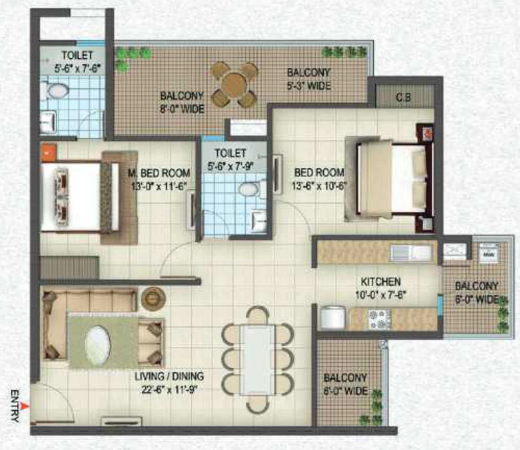2 BHK Flat in Siddharth Central in GMS Road, Dehradun - Image 924714