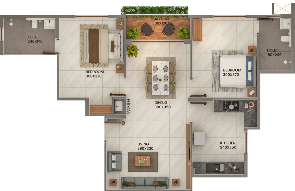 2 BHK Flat in Yeskay Amandus in Nettoor, Kochi - Image 924735