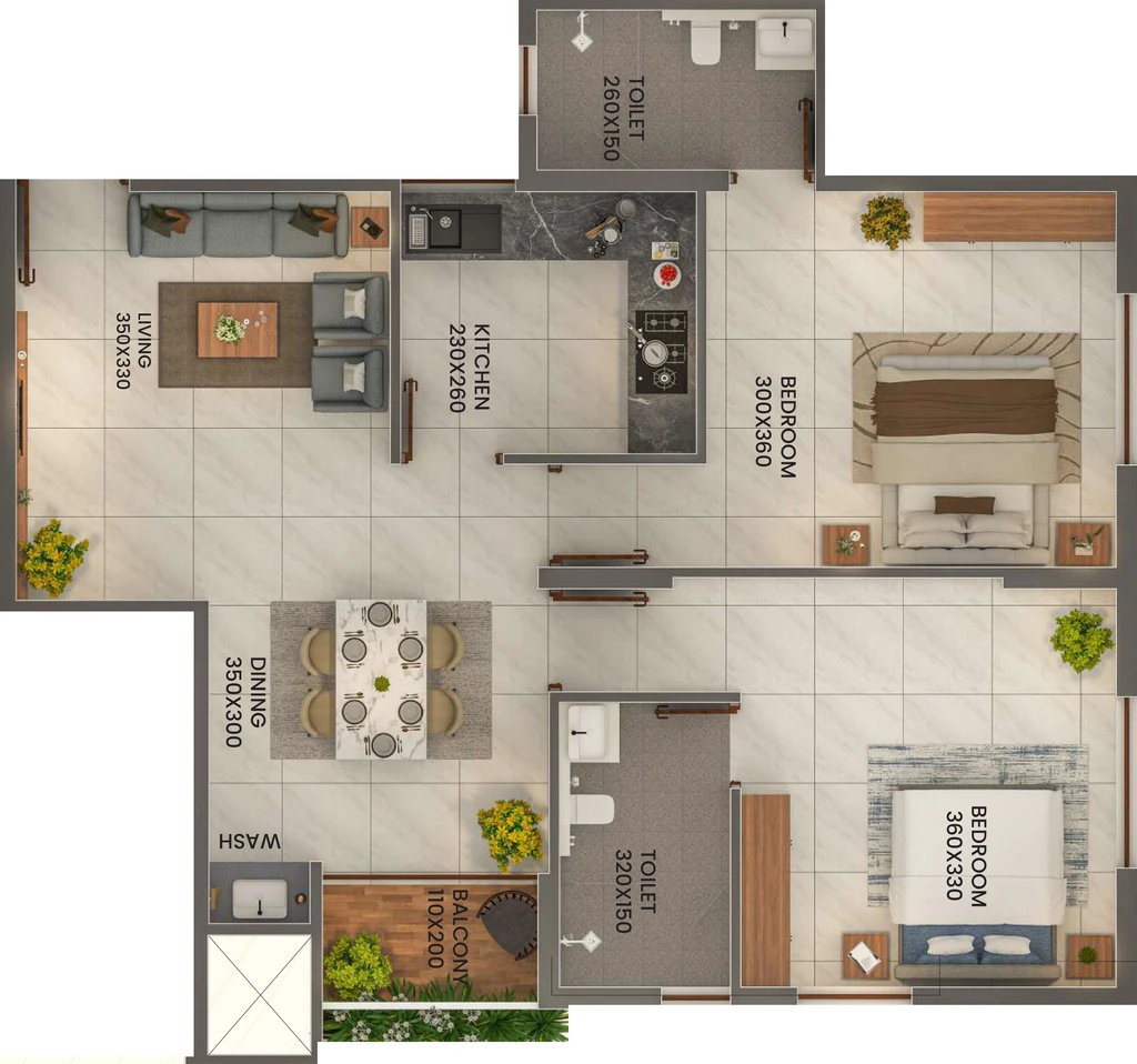 2 BHK Flat in Yeskay Amandus in Nettoor, Kochi - Image 924734