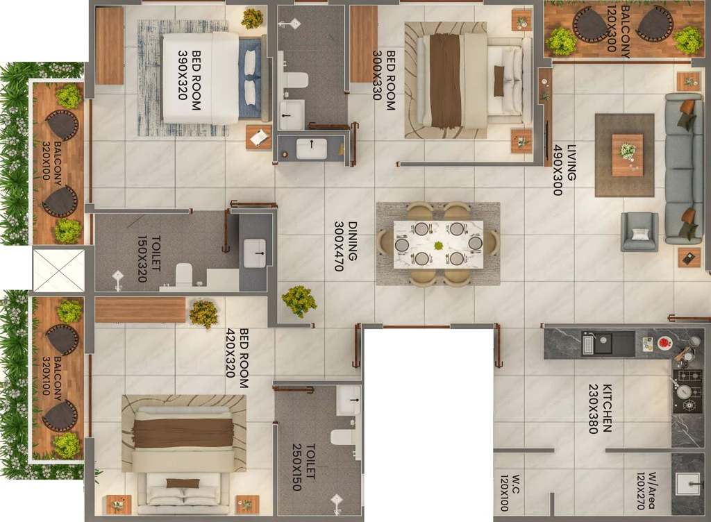 2 BHK Flat in Yeskay Amandus in Nettoor, Kochi - Image 924736