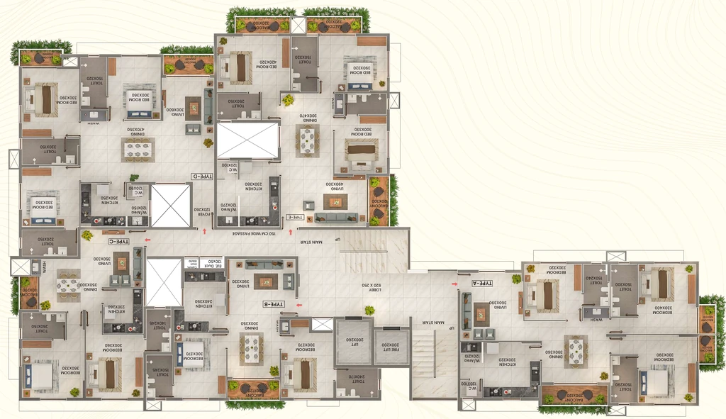Floor Plan of Yeskay Amandus in Nettoor, Kochi - Image 418592