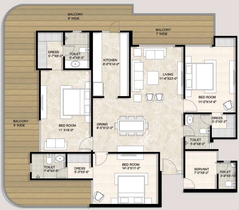 3 BHK Flat in Siddharth Belmont in Dalanwala, Dehradun - Image 924732