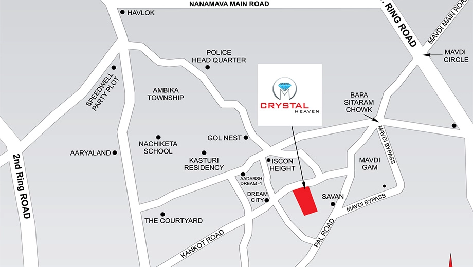 Location of Maan Crystal Heaven in Mavdi, Rajkot - Image 418595
