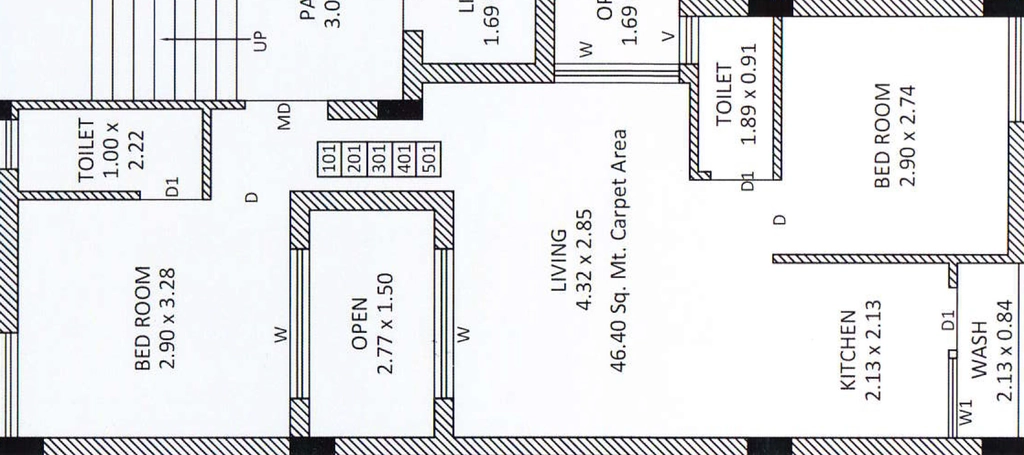 2 BHK Flat in Naranbhai Madhav Apartment in Mavdi, Rajkot - Image 924740