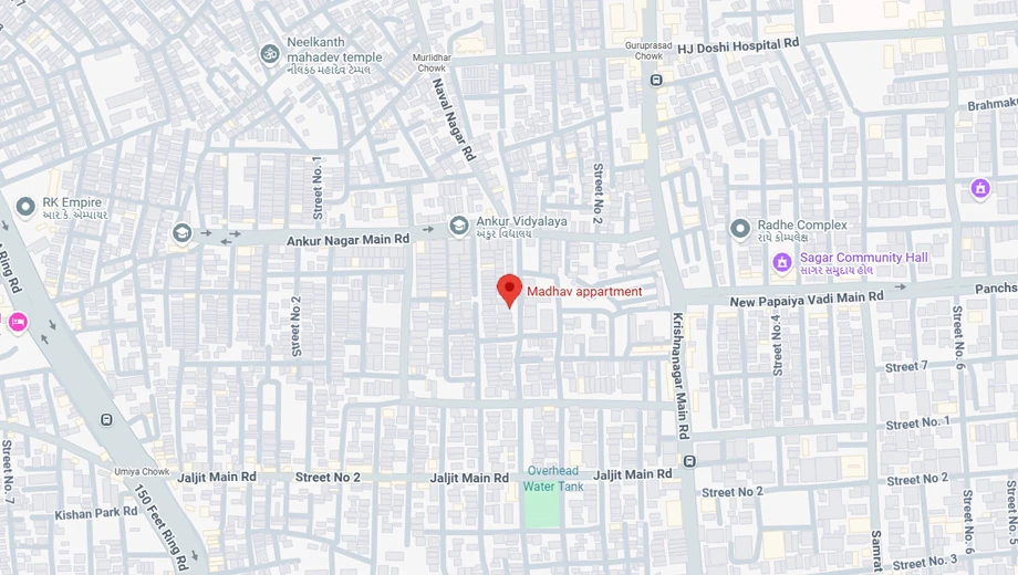 Location of Naranbhai Madhav Apartment in Mavdi, Rajkot - Image 419070