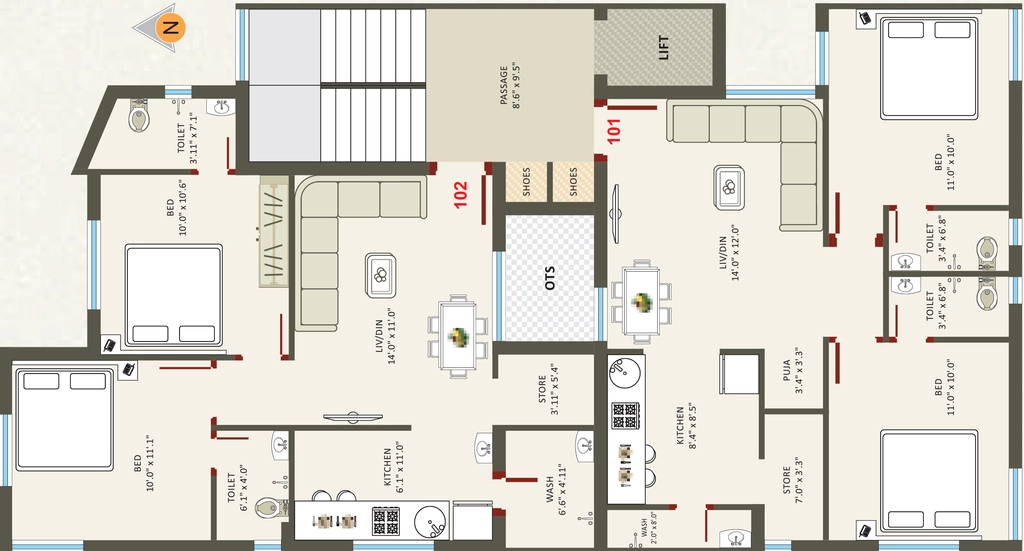 Floor Plan of Maruti Palace in Mavdi, Rajkot - Image 418611