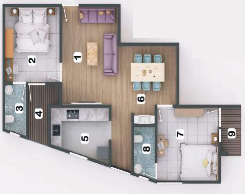 2 BHK Flat in Adonai Elegant in Kulathoor, Thiruvananthapuram - Image 924928