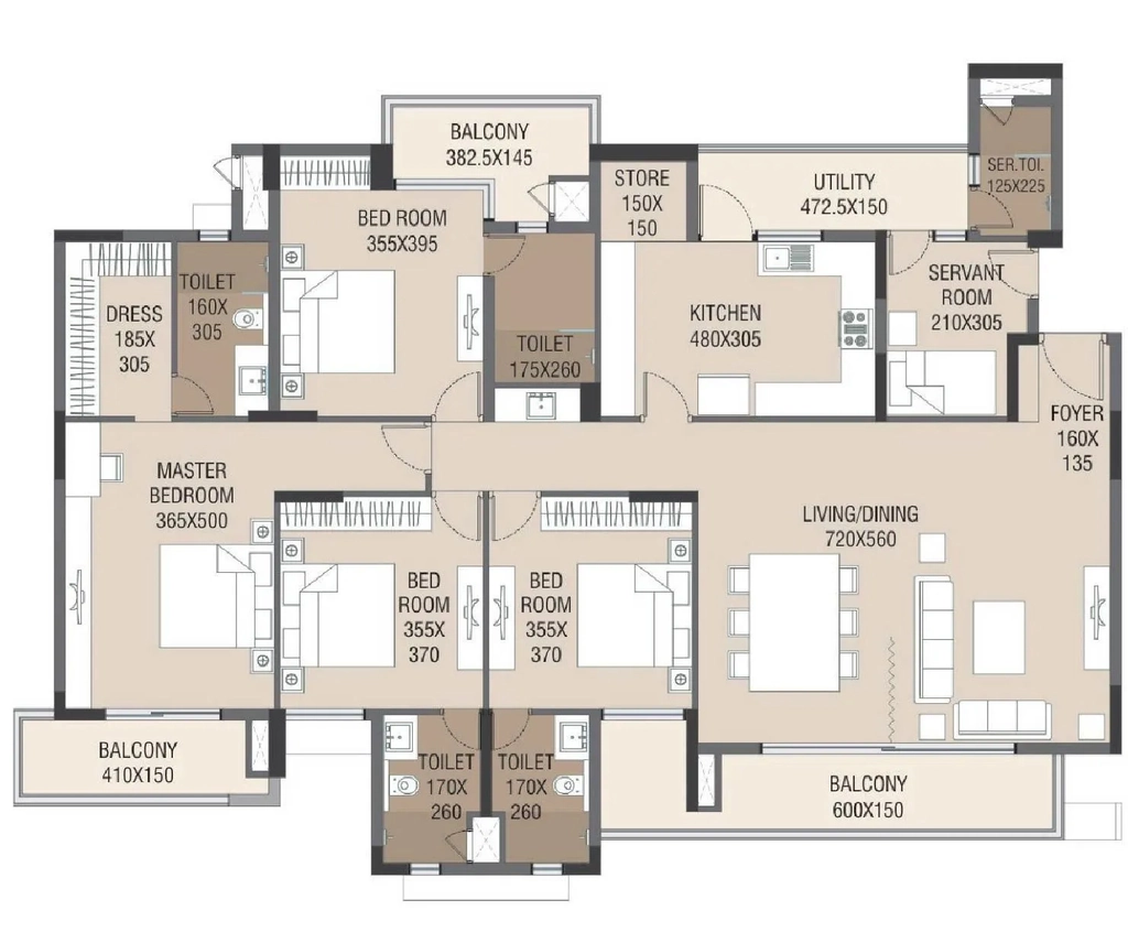 4 BHK Flat in Artech Lifespaces in Kulathoor, Thiruvananthapuram - Image 924934