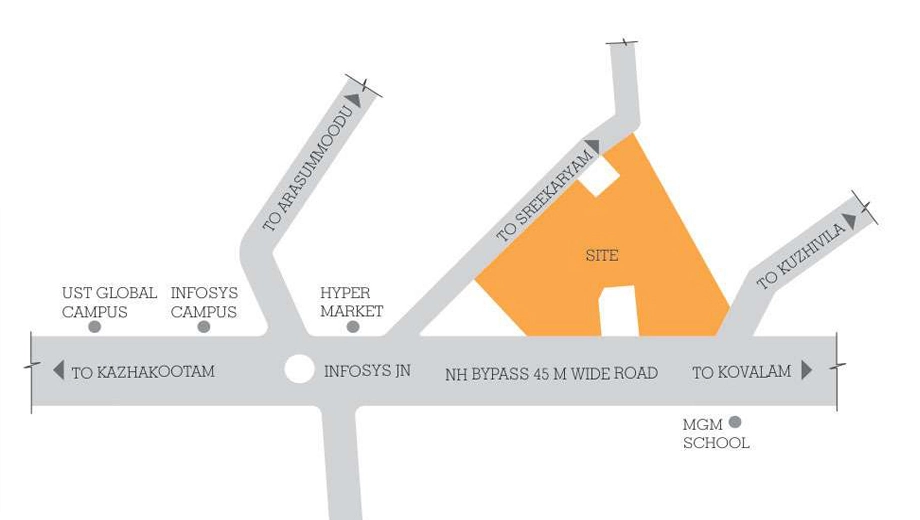 Location of Artech Lifespaces in Kulathoor, Thiruvananthapuram - Image 419098