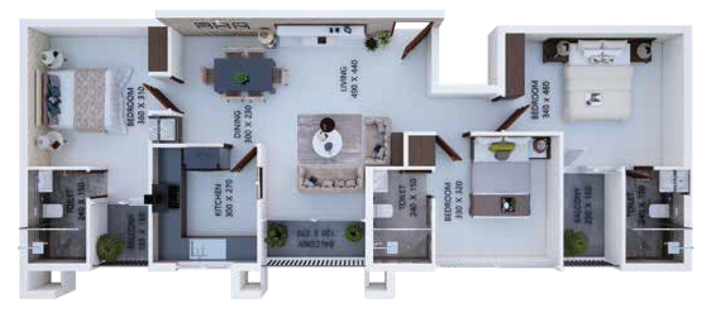 3 BHK Flat in Creations Neil Castle in Kulathoor, Thiruvananthapuram - Image 924942