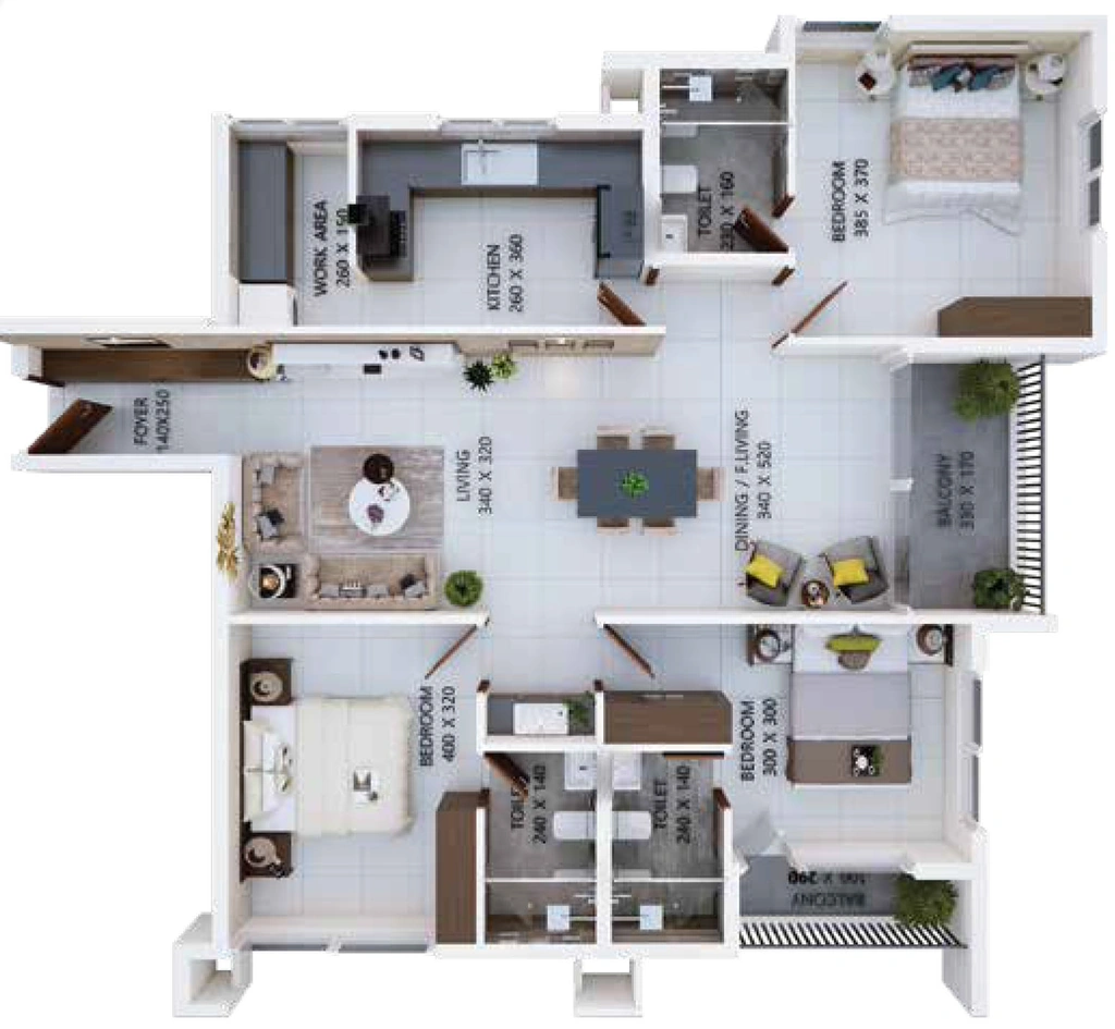 3 BHK Flat in Creations Neil Castle in Kulathoor, Thiruvananthapuram - Image 924943