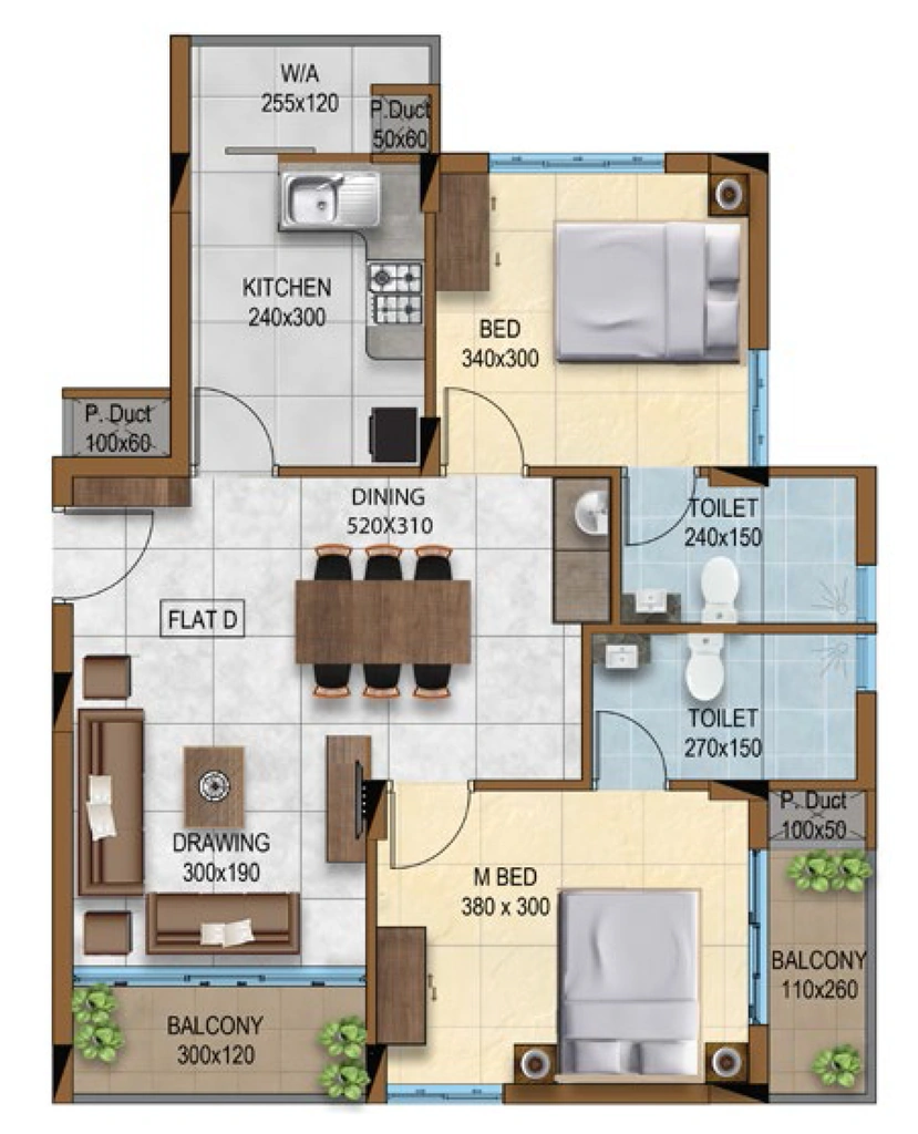 2 BHK Flat in Kalyan Avanti in Kulathoor, Thiruvananthapuram - Image 924944