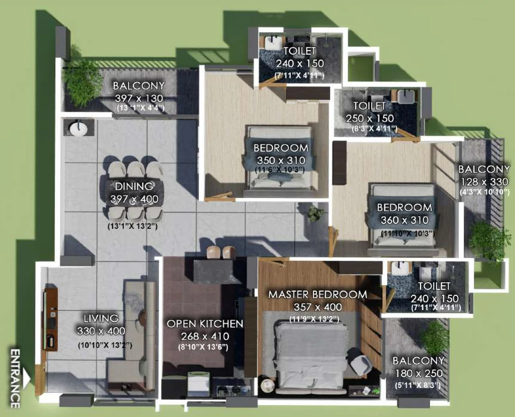 3 BHK Flat in Oceanus Golden Peak in Kulathoor, Thiruvananthapuram - Image 924951