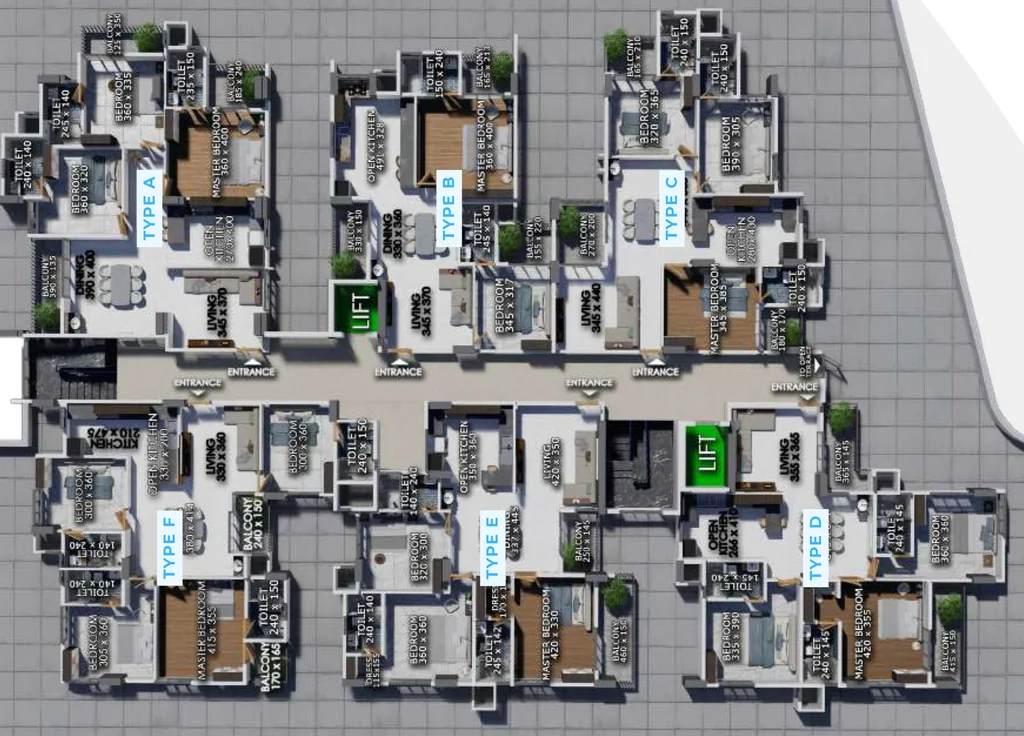 Floor Plan of Oceanus Golden Peak in Kulathoor, Thiruvananthapuram - Image 419140