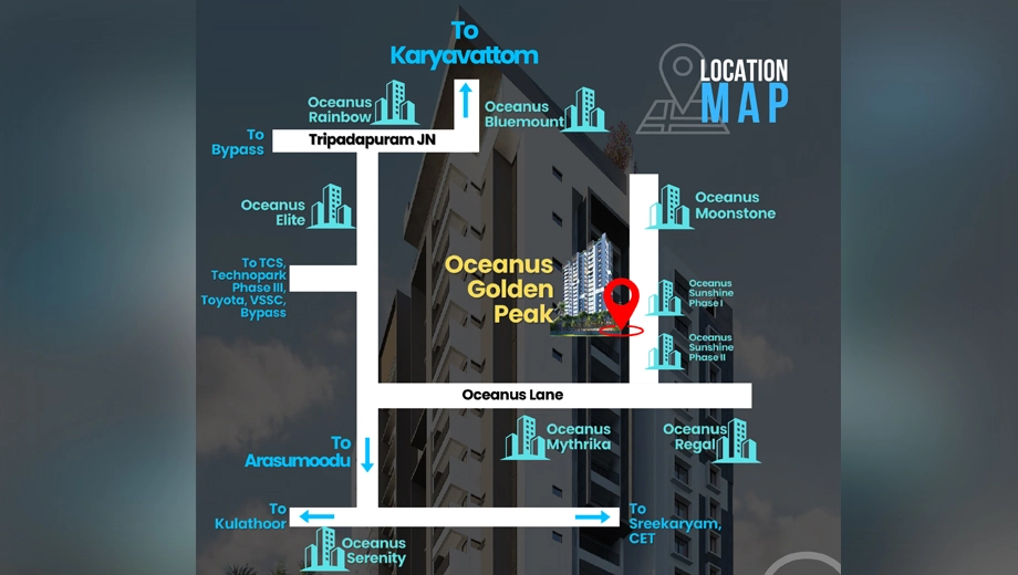 Location of Oceanus Golden Peak in Kulathoor, Thiruvananthapuram - Image 419139