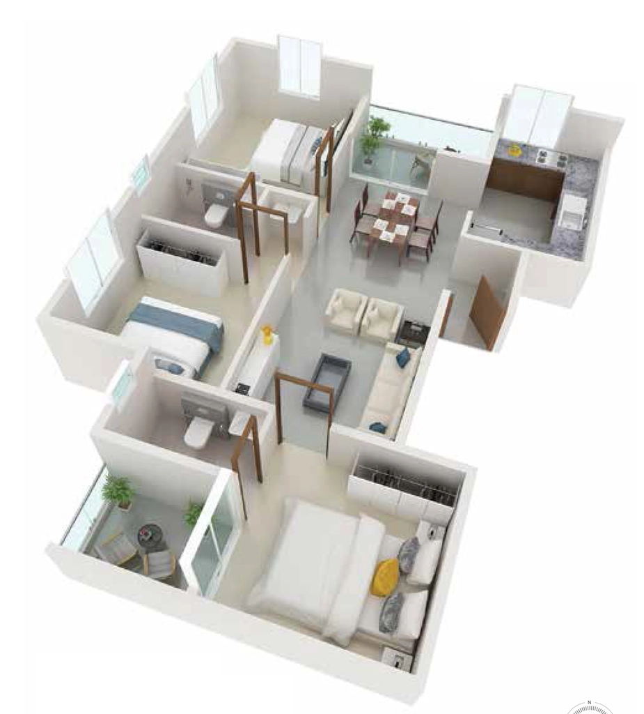 3 BHK Flat in Sowparnika Yara in Kulathoor, Thiruvananthapuram - Image 924954