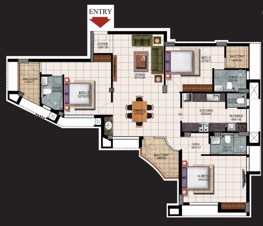 3 BHK Flat in Arcon Elite in Sasthamangalam, Thiruvananthapuram - Image 924959