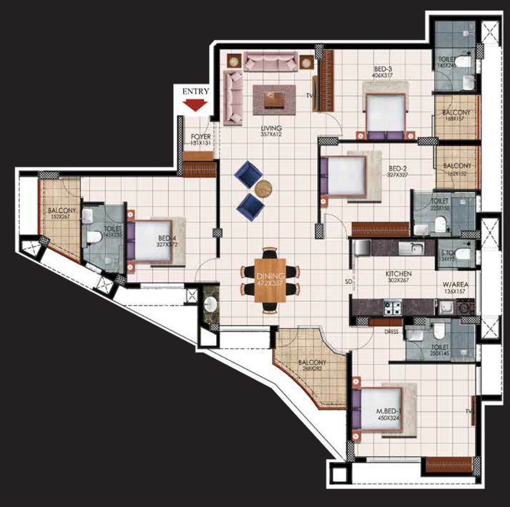 4 BHK Flat in Arcon Elite in Sasthamangalam, Thiruvananthapuram - Image 924960