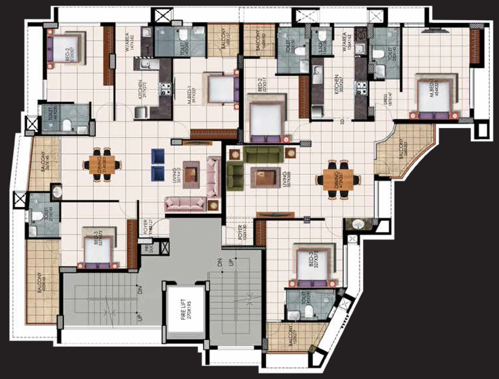 Floor Plan of Arcon Elite in Sasthamangalam, Thiruvananthapuram - Image 419156