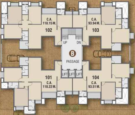 Floor Plan of Meet Kasturi Casa in Mavdi, Rajkot - Image 418628