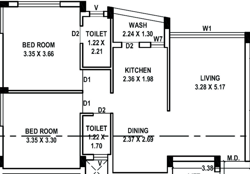 2 BHK Flat in Nandan Residency in Mavdi, Rajkot - Image 924748
