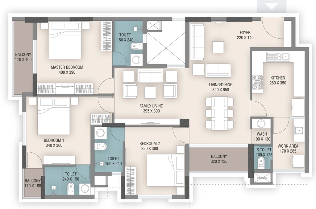 3 BHK Flat in Artech Marvel in Pattom, Thiruvananthapuram - Image 924968