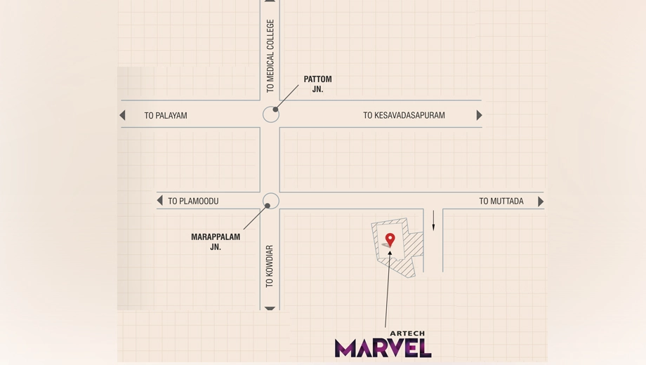 Location of Artech Marvel in Pattom, Thiruvananthapuram - Image 419182