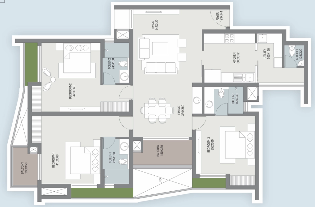 3 BHK Flat in Artech Panorama in Sasthamangalam, Thiruvananthapuram - Image 924977
