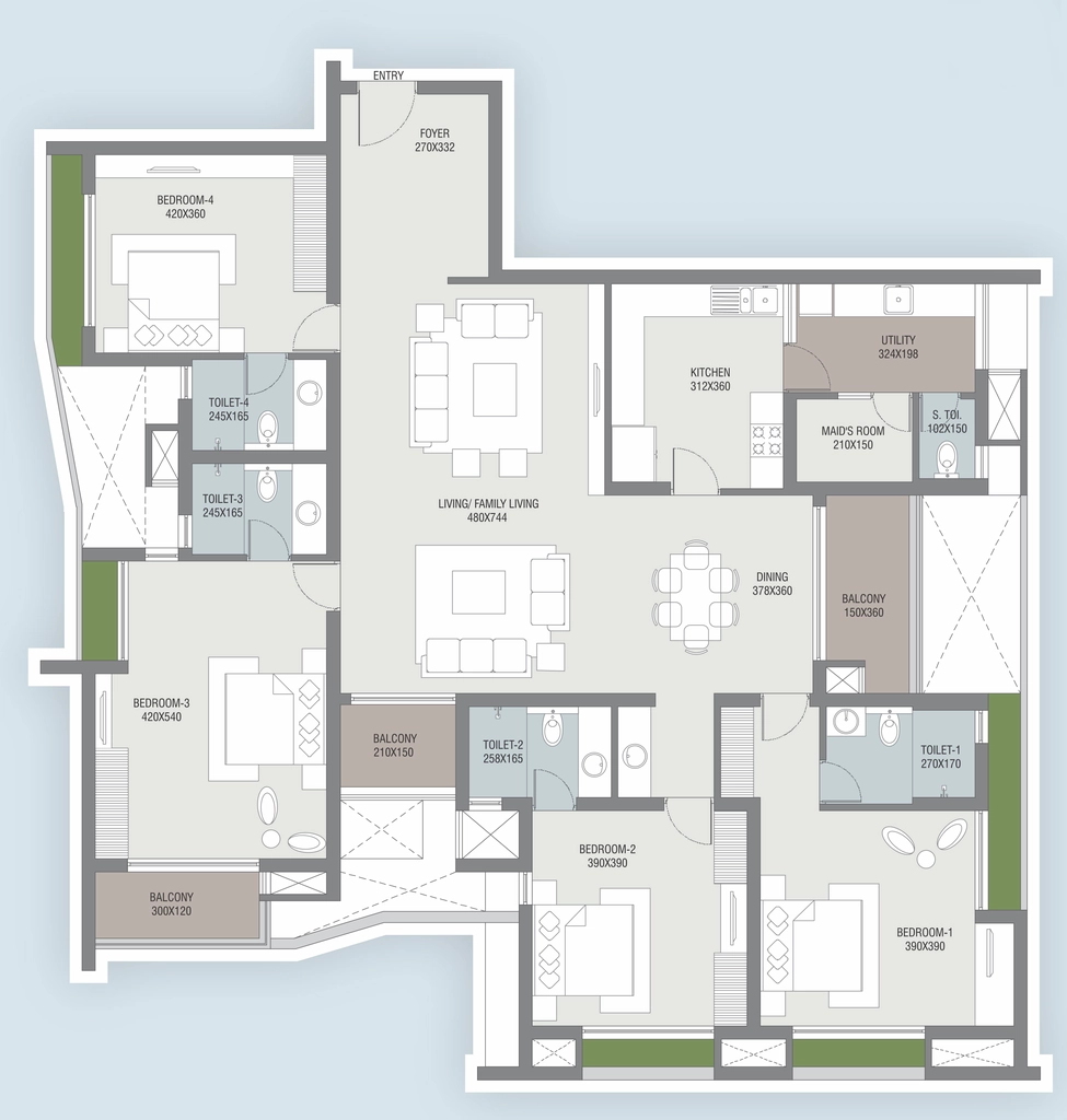 3 BHK Flat in Artech Panorama in Sasthamangalam, Thiruvananthapuram - Image 924978